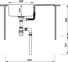 Chậu inox Hafele HS20-SSN1S60 / 1 Hộc rửa, có bàn chờ, Mã số 567.20.266 ảnh 3