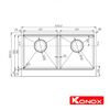  Chậu Rửa Chén 2 Hộc Apron sink Konox KN8750DA 