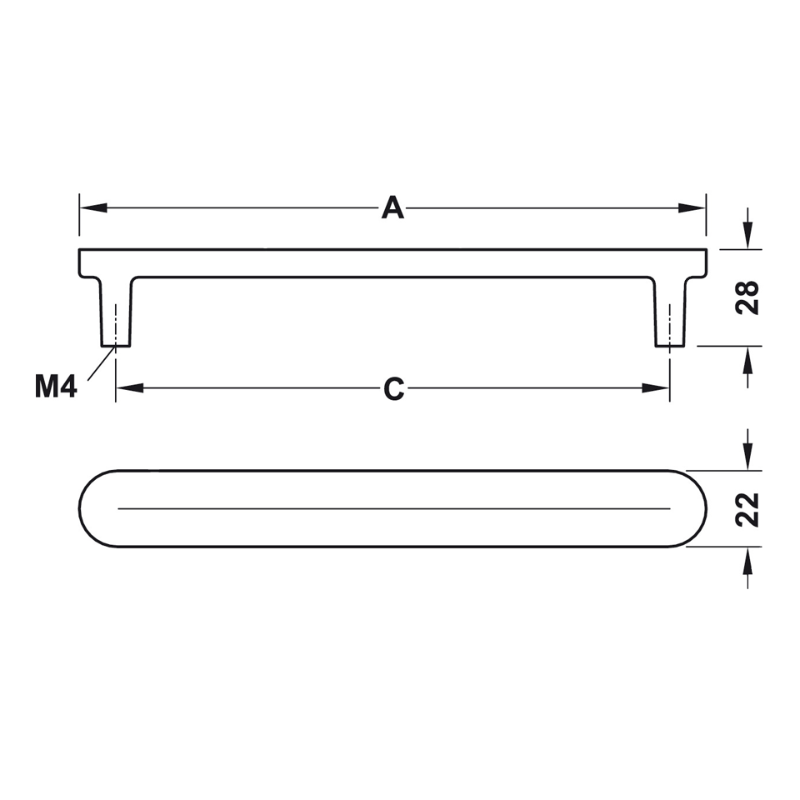 Tay Nắm Tủ 182mm H2110 Hafele 106.70.091 – ảnh 2