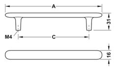 Tay Nắm Tủ Mạ Niken Mờ Hafele 106.70.106 ảnh 2