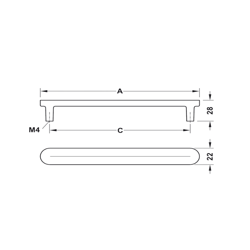Tay Nắm Tủ 214mm H2110 Hafele 106.70.200 – ảnh 2