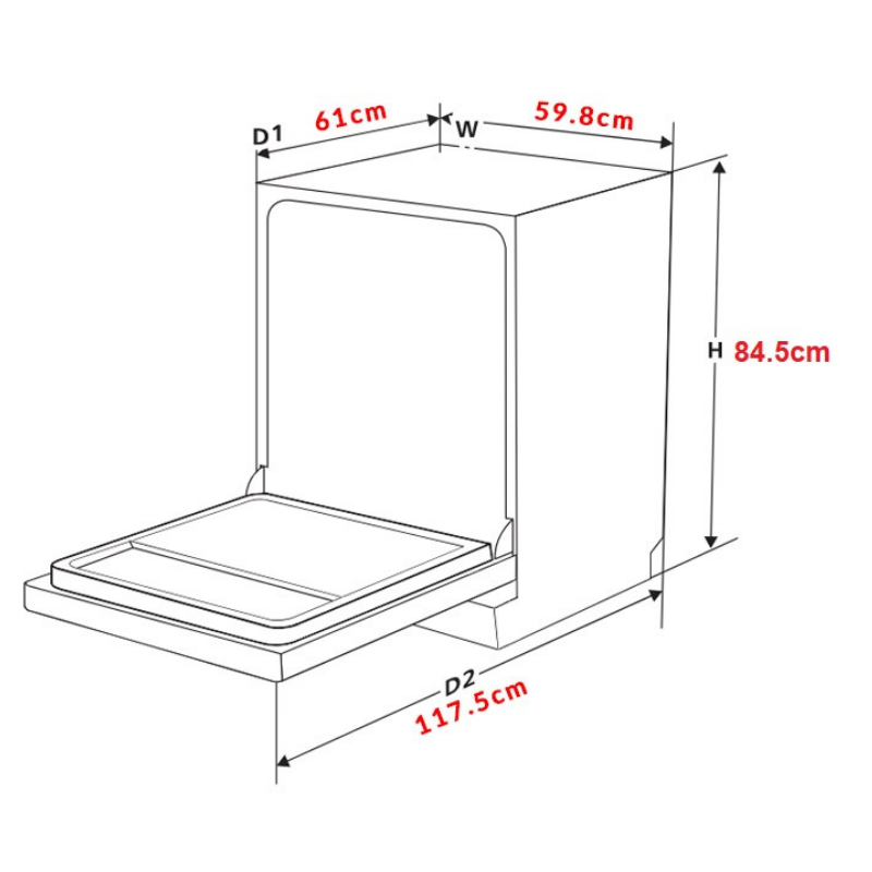 Máy rửa chén độc lập Ecalite EDW-SMS6015AS – ảnh 3