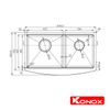  Chậu Rửa Chén 2 Hộc Apron sink Konox KN8450DA 