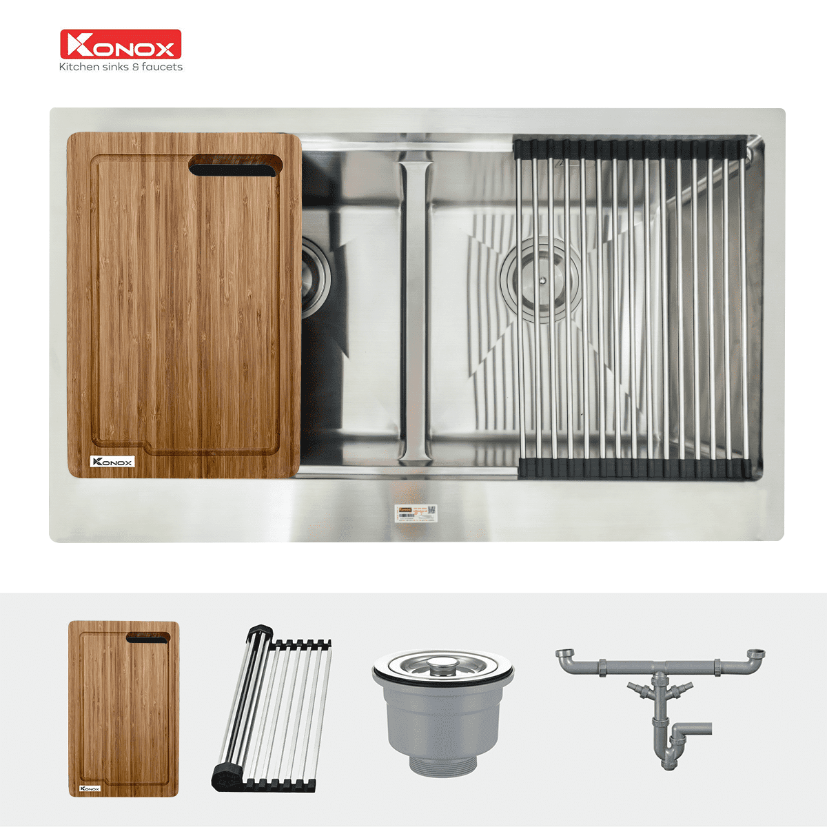 Chậu Rửa Chén 2 Hộc Apron sink Konox KN8750DA – ảnh 3