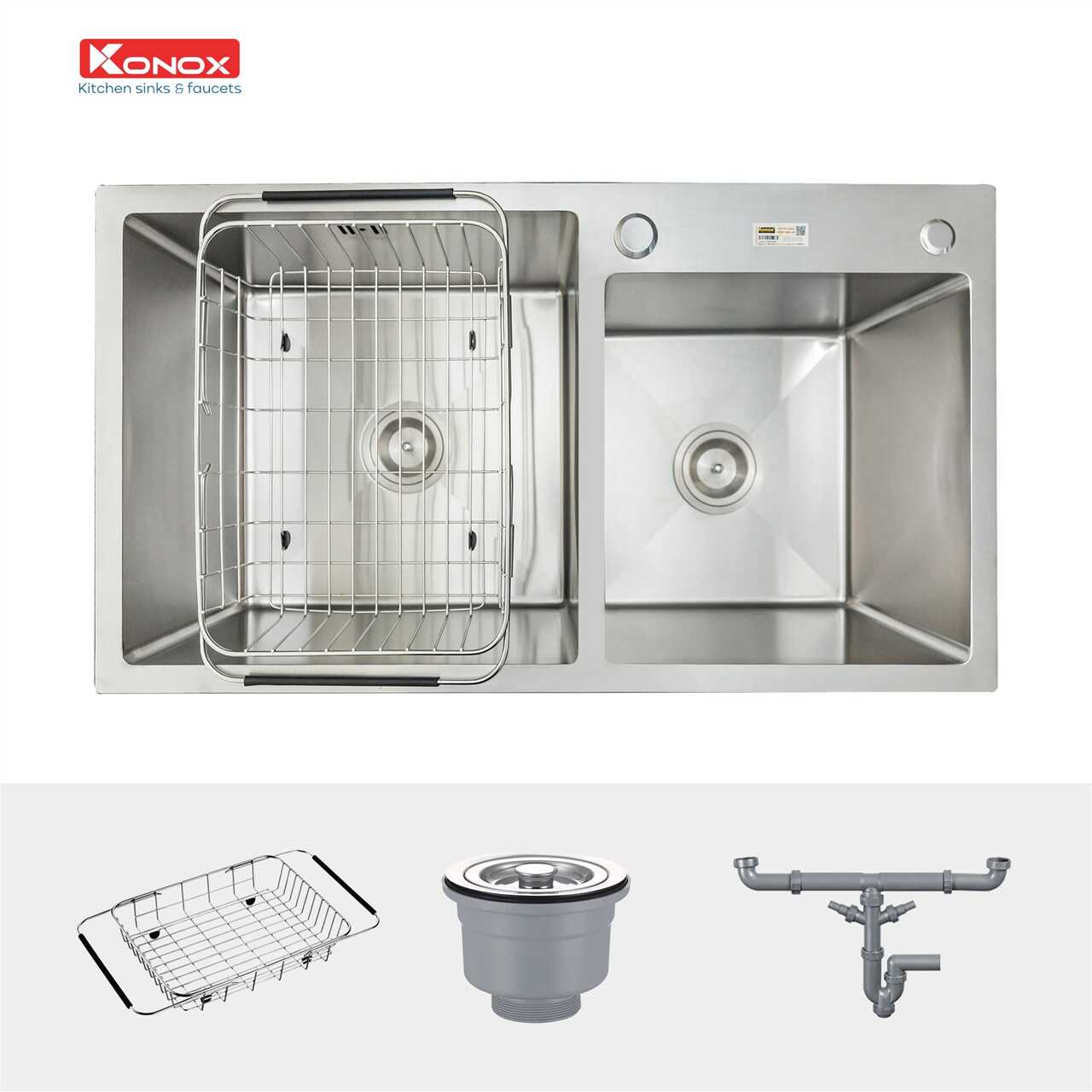 Chậu Rửa Chén 2 Hộc Overmount sink Konox KN8245DO – ảnh 2