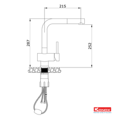 Vòi Rửa Chén Dây Rút Konox KN1337 ảnh 2