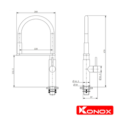Vòi Rửa Chén Thân Mềm Konox KN1618 ảnh 2