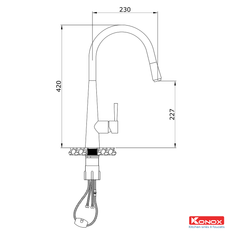Vòi Rửa Chén Dây Rút Konox KN1901C ảnh 2