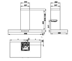Máy hút mùi áp tường Hafele HH-WI90B / Kiểu chữ T, Ngang 90cm, mã số 539.81.175 ảnh 2
