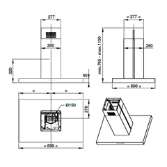 Máy hút mùi đảo Hafele HH-IS90A / Kiểu chữ T, Treo độc lập, Ngang 90cm, Mã số 539.81.715 ảnh 3