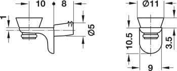 Bas Đỡ Kệ Kính Lắp Nhấn Hafele 282.24.732 – ảnh 2