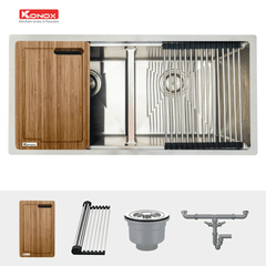Chậu Rửa Chén 2 Hộc Undermount sink Konox KN8745DUB ảnh 3