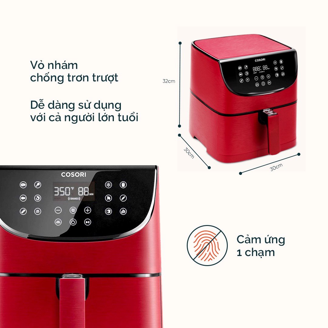 Nồi Chiên Không Dầu COSORI CP158-AF (Red) – ảnh 3