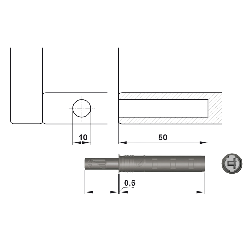 Nêm Nhấn Vừa Đầu Cao Su Hafele 356.12.713 – ảnh 2