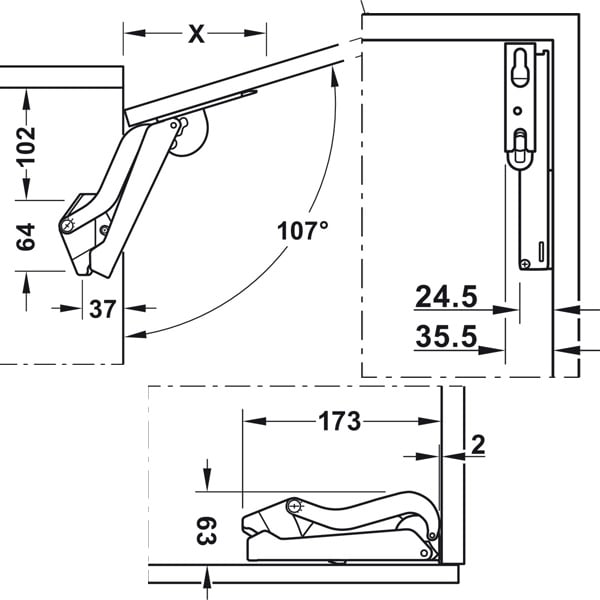 Tay nâng Free Space Hafele 372.27.354 – ảnh 2