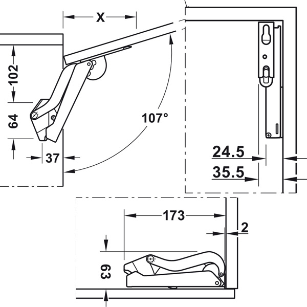 Tay nâng Free Space Hafele 372.27.700 – ảnh 2