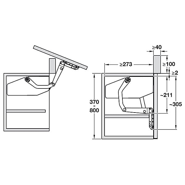 Bộ Hộp Lực Free Swing S8SW Hafele 372.34.612 – ảnh 2