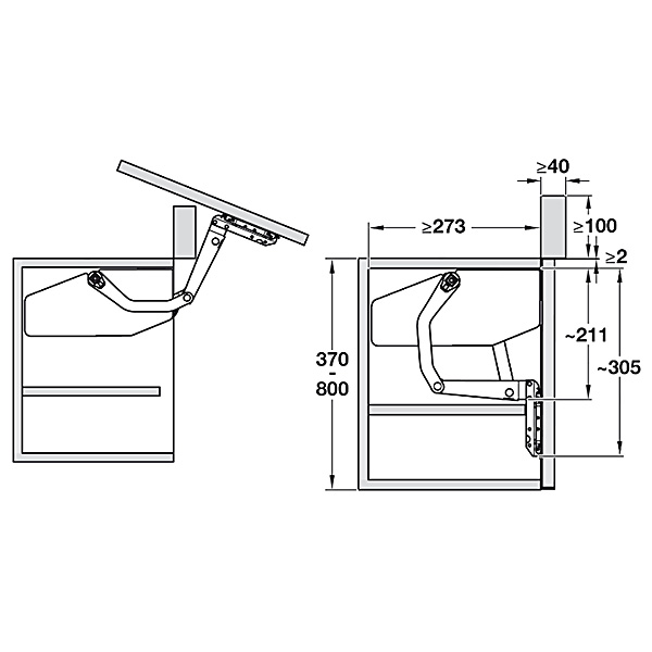 Bộ Hộp Lực Free Swing S6SW Hafele 372.34.621 – ảnh 2