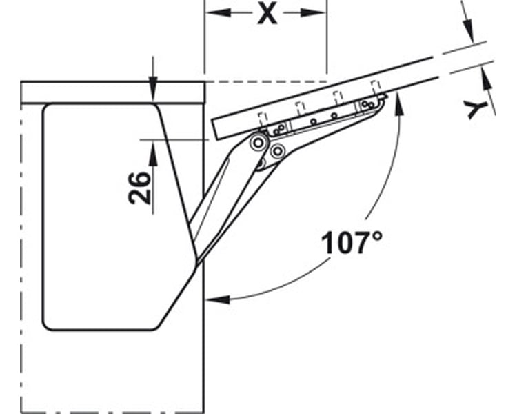 Bộ Hộp Lực Flap Fitting Hafele 372.91.411 – ảnh 3