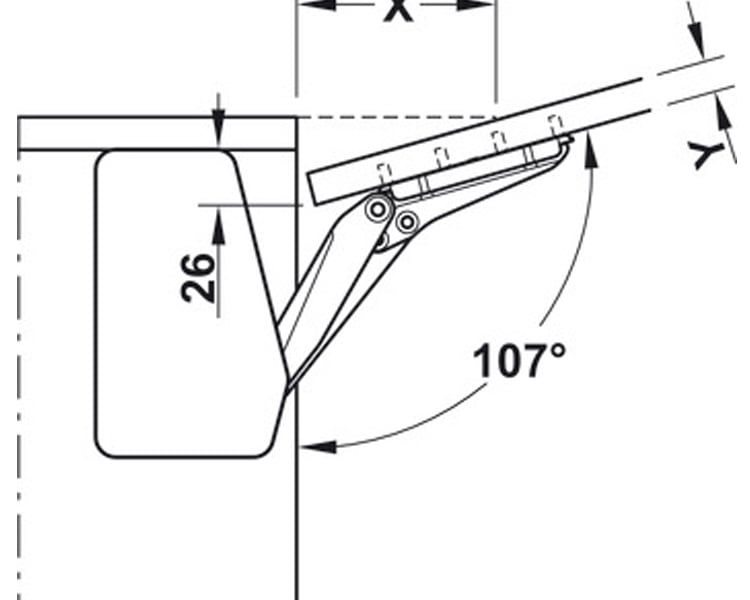 Bộ Hộp Lực Flap Fitting Hafele 372.91.413 – ảnh 3