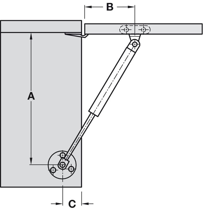 Pittong Đẩy Cánh Tủ 60N Hafele 373.82.906 – ảnh 6