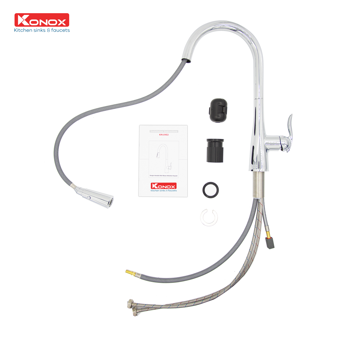 Vòi Rửa Chén Dây Rút Cao Cấp Konox KN1902 – ảnh 4