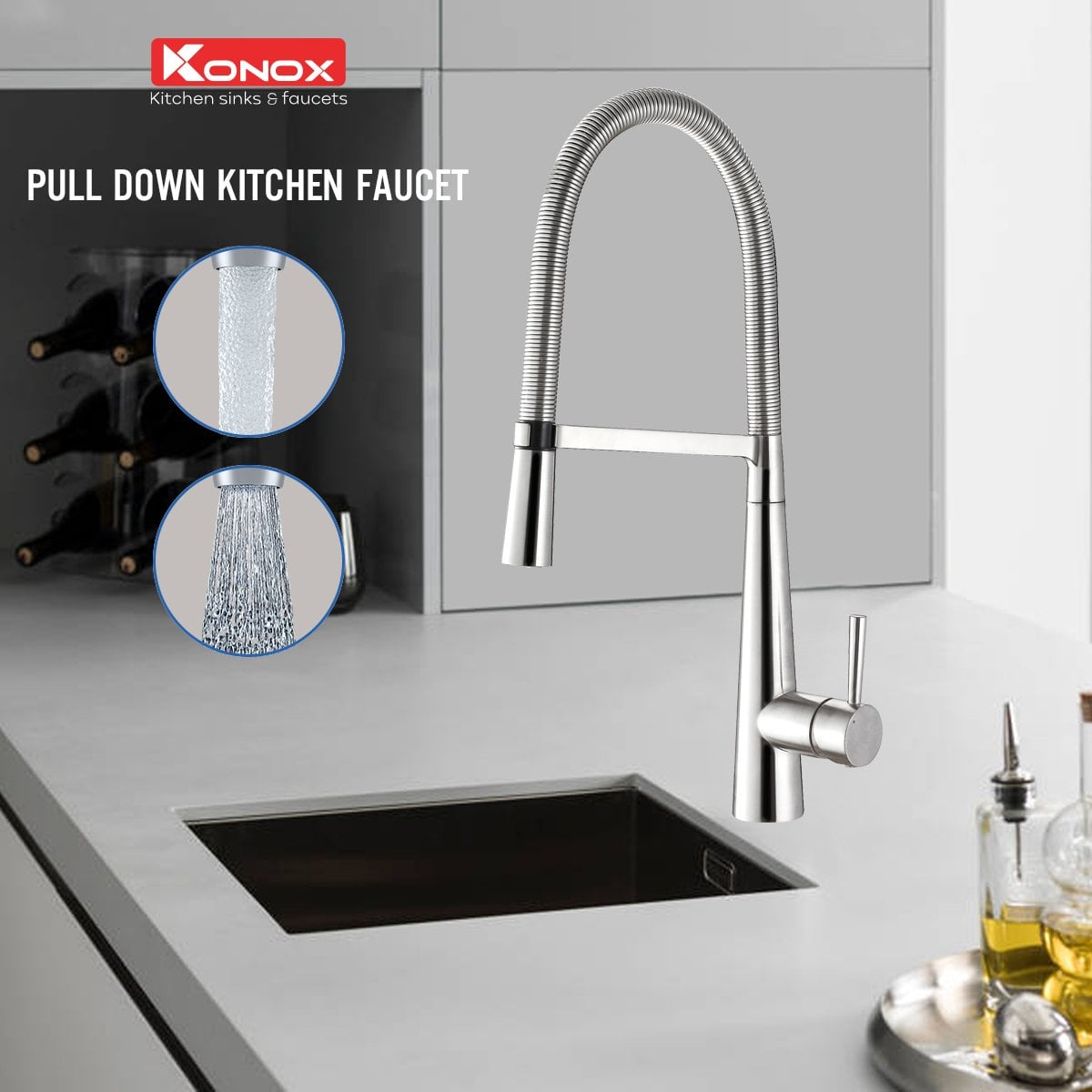 Vòi Rửa Chén Thân Mềm Konox KN1909 – ảnh 4