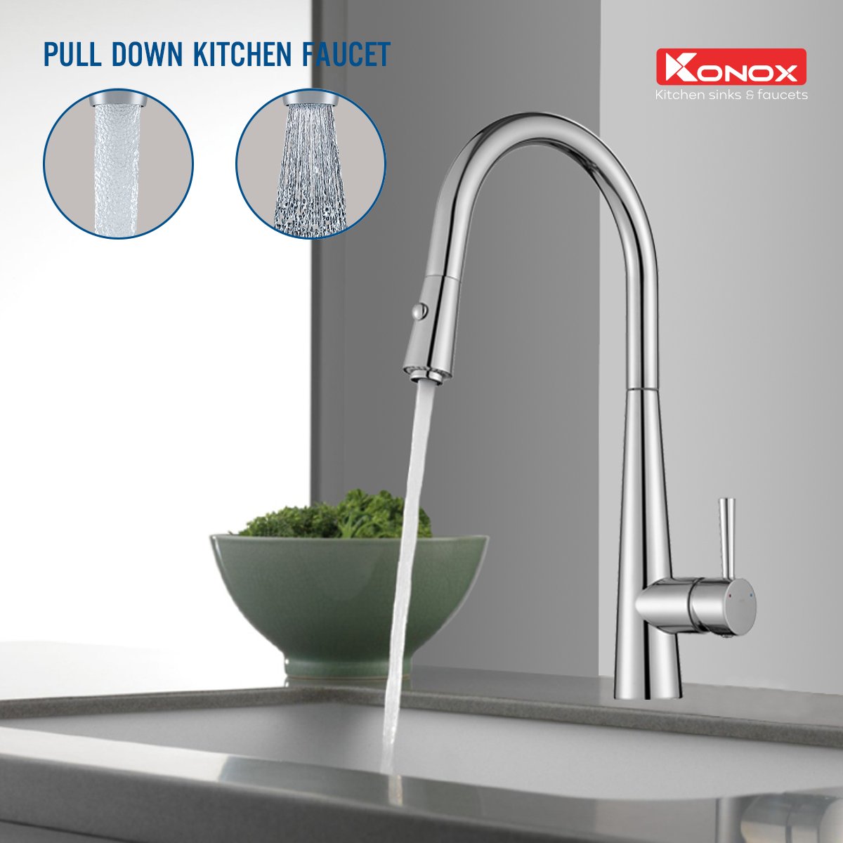 Vòi Rửa Chén Dây Rút Konox KN1901C – ảnh 4