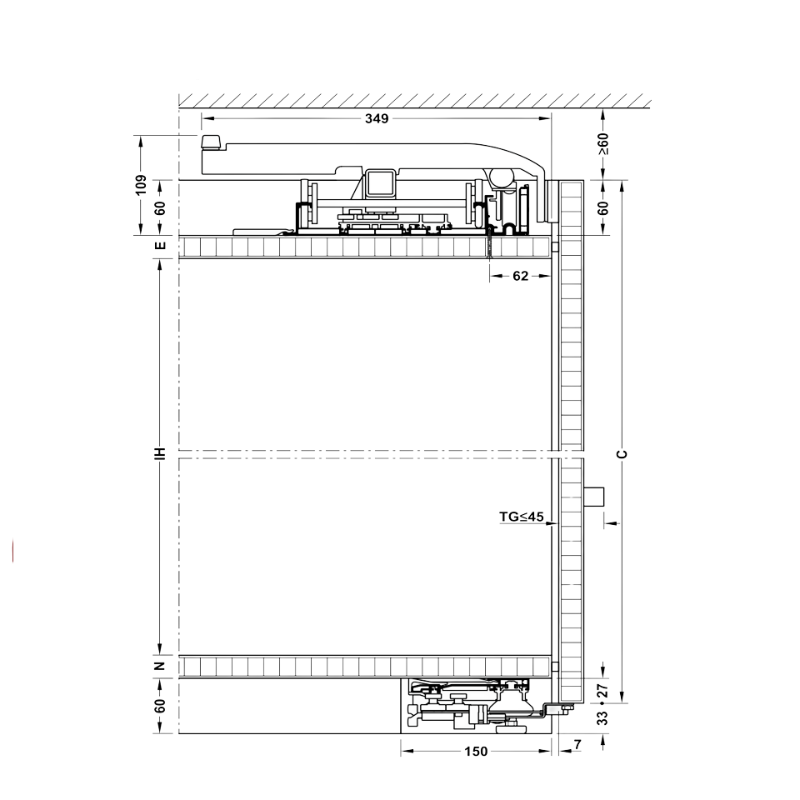 Phụ Kiện Cửa Trượt Bằng Mặt L 70F FB Hafele 406.11.123 – ảnh 3