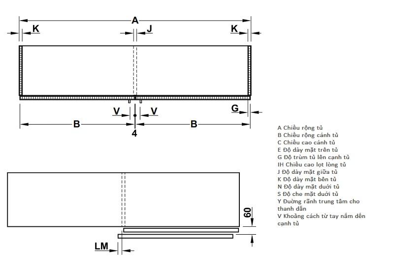 Bộ Phụ Kiện Cửa Trượt Tủ Treo Hafele 406.11.224 – ảnh 3