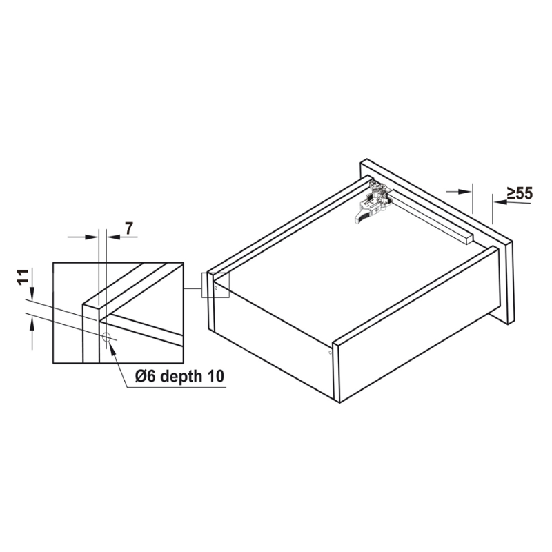 Ray Âm Nhấm Mở 450mm Hafele 433.32.174 – ảnh 3