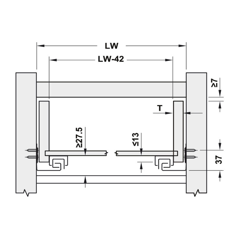 Ray Âm Nhấm Mở 450mm Hafele 433.32.174 – ảnh 5