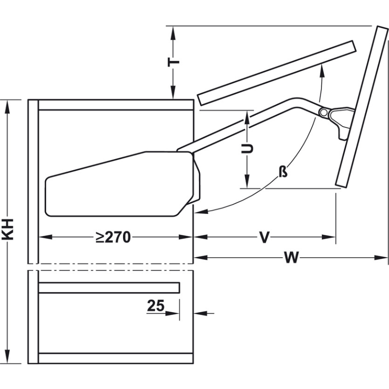 Tay Nâng Free Fold Short Hafele 493.05.738 – ảnh 2