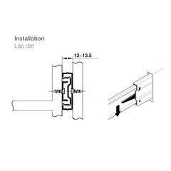 Ray Bi Không Giảm Chấn Dài 250mm Hafele 494.02.450 ảnh 2