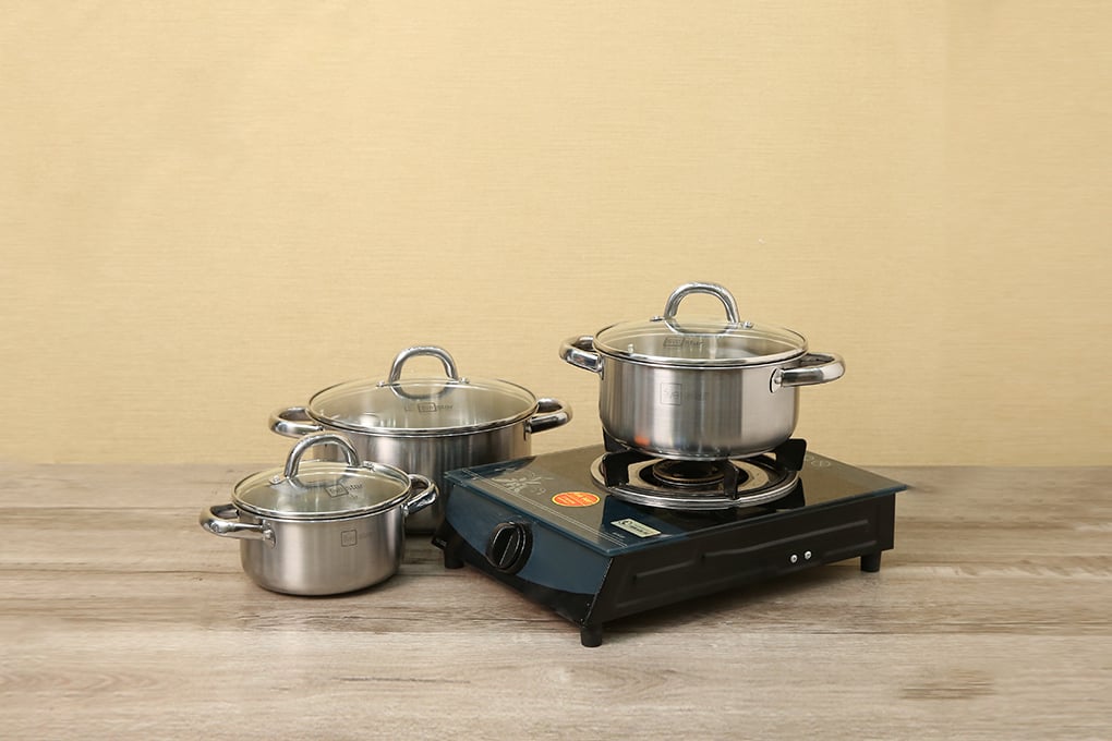 Bộ nồi inox five star 6 món nắp kính – ảnh 6
