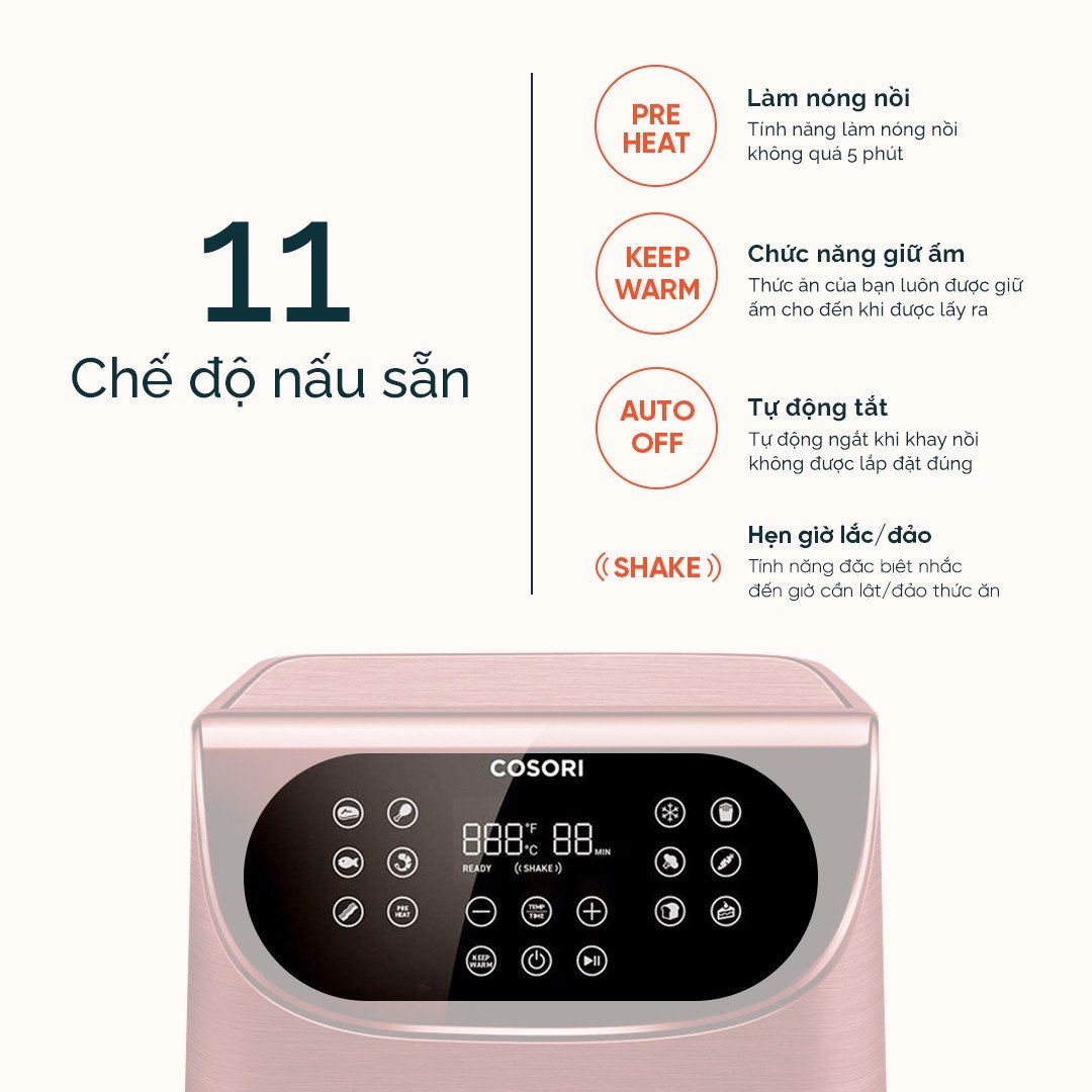 Nồi Chiên Không Dầu COSORI CP158-AF (Red) – ảnh 5