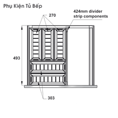 Khay Chia Ngăn Kéo 500mm Bằng Inox Hafele 552.52.390 ảnh 2