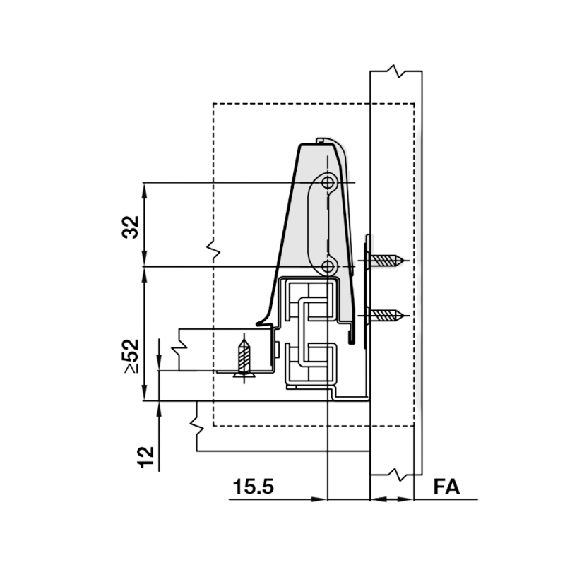 Ray Hộp Alto Giảm Chấn H84mm Hafele 552.75.005 - Lưu ý khi thi công ray trượt Ray Hộp Alto Giảm Chấn H84mm Hafele 552.75.005 - Lưu ý khi thi công ray trượt
