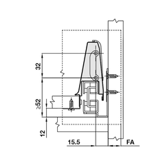 Ray Hộp Alto Giảm Chấn H84mm Hafele 552.75.005 ảnh 3