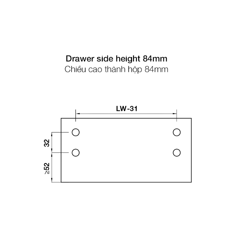 Ray Hộp Alto Giảm Chấn H84mm Hafele 552.75.005 – ảnh 6