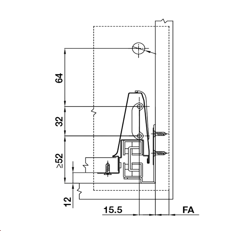 Ray Hộp Alto Giảm Chấn H135mm Hafele 552.77.785 – ảnh 3