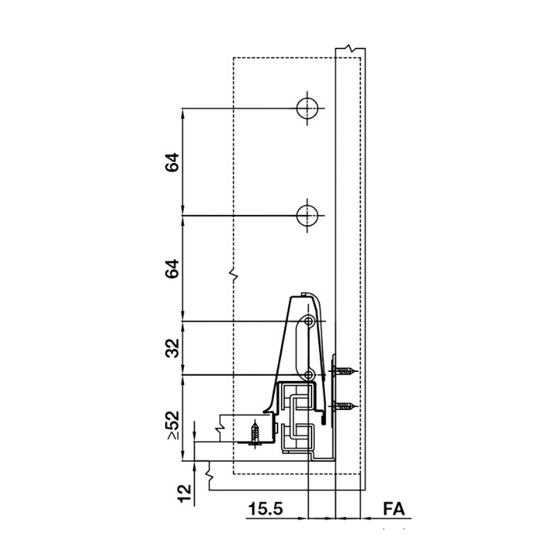 Ray Hộp Alto Giảm Chấn H199mm Hafele 552.79.785 – ảnh 4