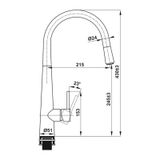 Vòi rửa chén Hafele HT21-CH1P245 / Dây Rút , Mã số 577.55.220