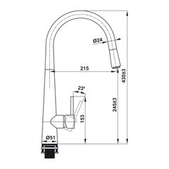 Vòi rửa chén Hafele HT21-CH1P245 / Dây Rút , Mã số 577.55.220 ảnh 3