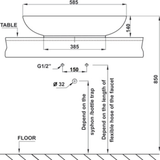 Chậu Lavabo Đặt Bàn Sapporo Hafele 588.79.030