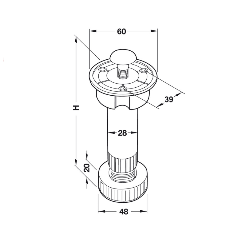 Chân Tủ Bằng Nhựa 80mm Hafele 637.45.308 – ảnh 2