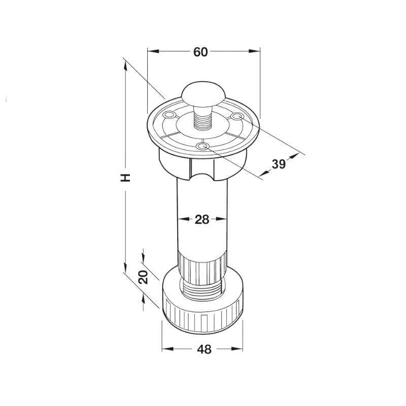 Chân Tủ Bằng Nhựa 120mm Hafele 637.45.344 – ảnh 2