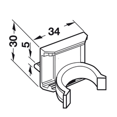 Bas Kẹp Chân Tủ Ấn Rãnh Hafele 637.45.915 ảnh 2