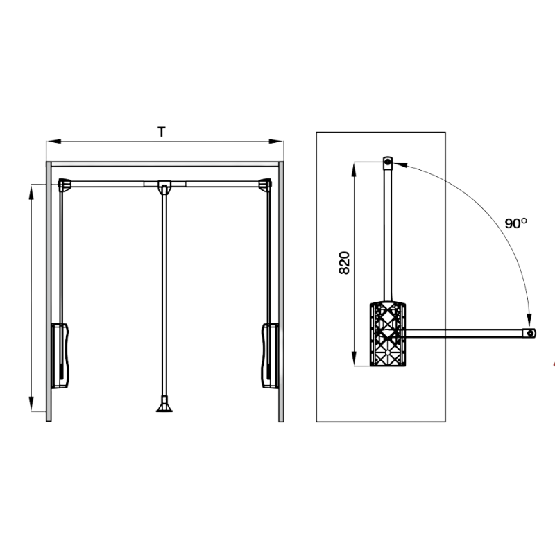Tay Nâng Móc Áo 600-830 Hafele 805.11.153 – ảnh 4