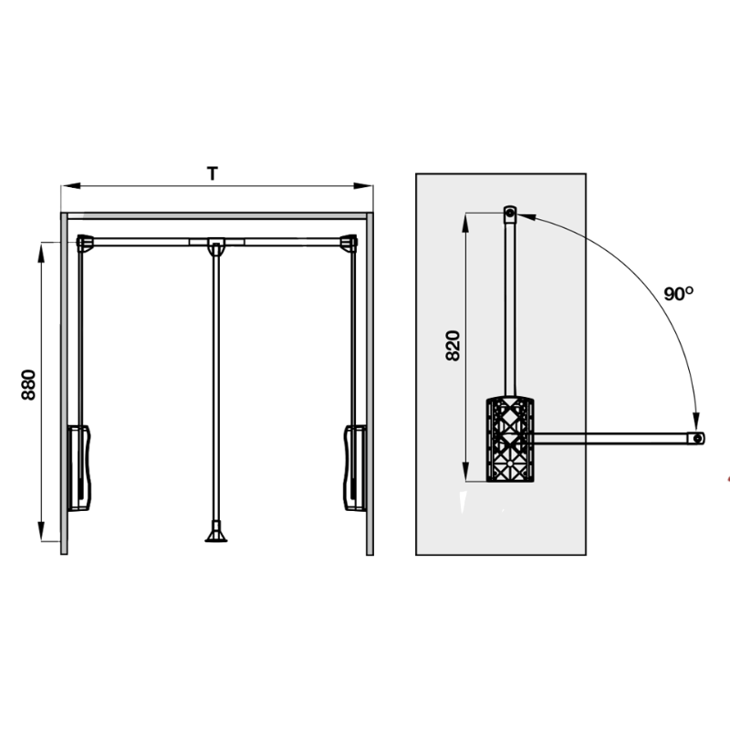 Tay Nâng Móc Áo 830 - 1150 Hafele 805.11.154 – ảnh 2